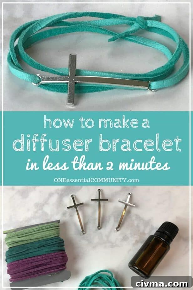 Make your own DIY essential oil diffuser bracelet with just a couple of supplies, less than 2 minutes to make, and no special craft skills needed. Fun for a girls night or make & take class. Plus there are lots of ideas for how to customize the scent of your diffuser bracelet to suit your mood: energizing to wake you up, lift your spirits, calm & relax, focus & concentrate, support immune system, and rev up your libido.