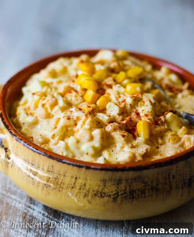 Unique Egg Salad with Corn, Cheese and Smoked Paprika