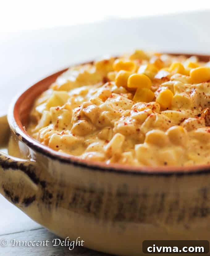 Unique Egg Salad with Corn, Cheese and Smoked Paprika