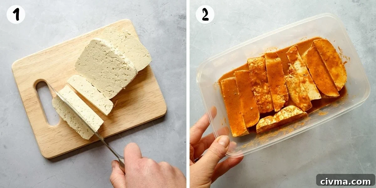 Marinade the tofu