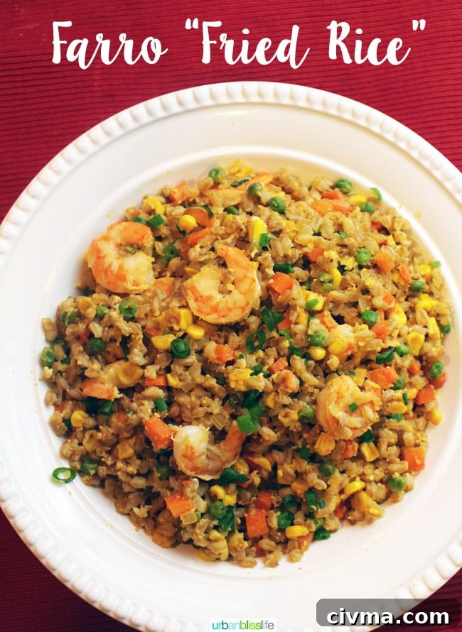 Farro Fried Rice Lunar New Year recipe on UrbanBlissLife.com