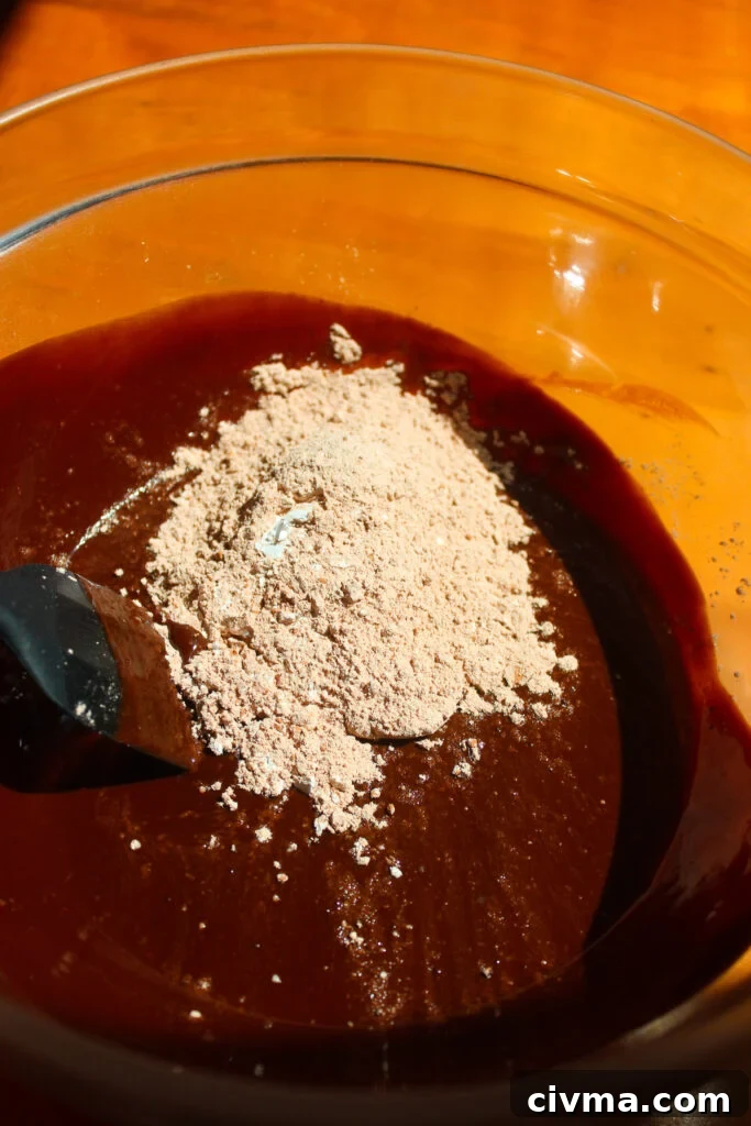 Chocolate spread on dough