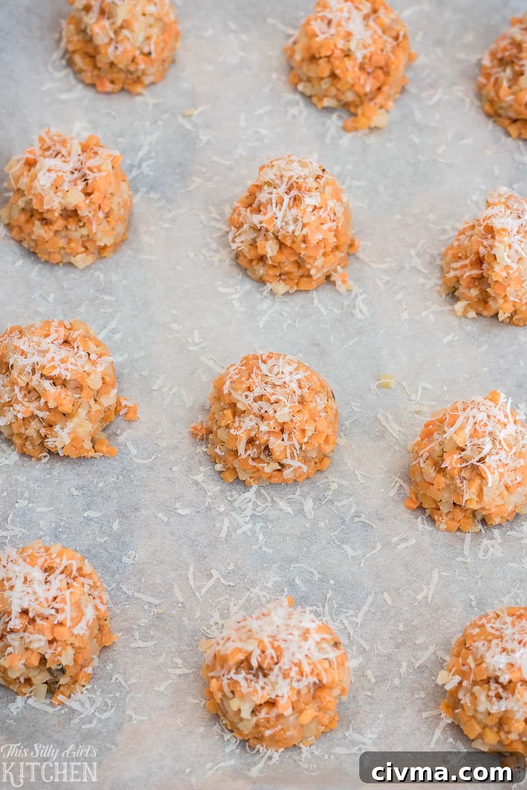 Baked sweet potato tots on a plate