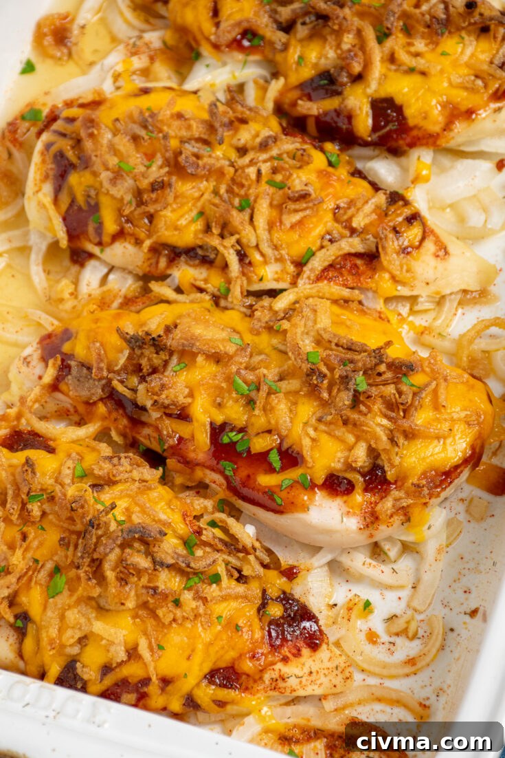 Cheesy BBQ chicken recipe image.