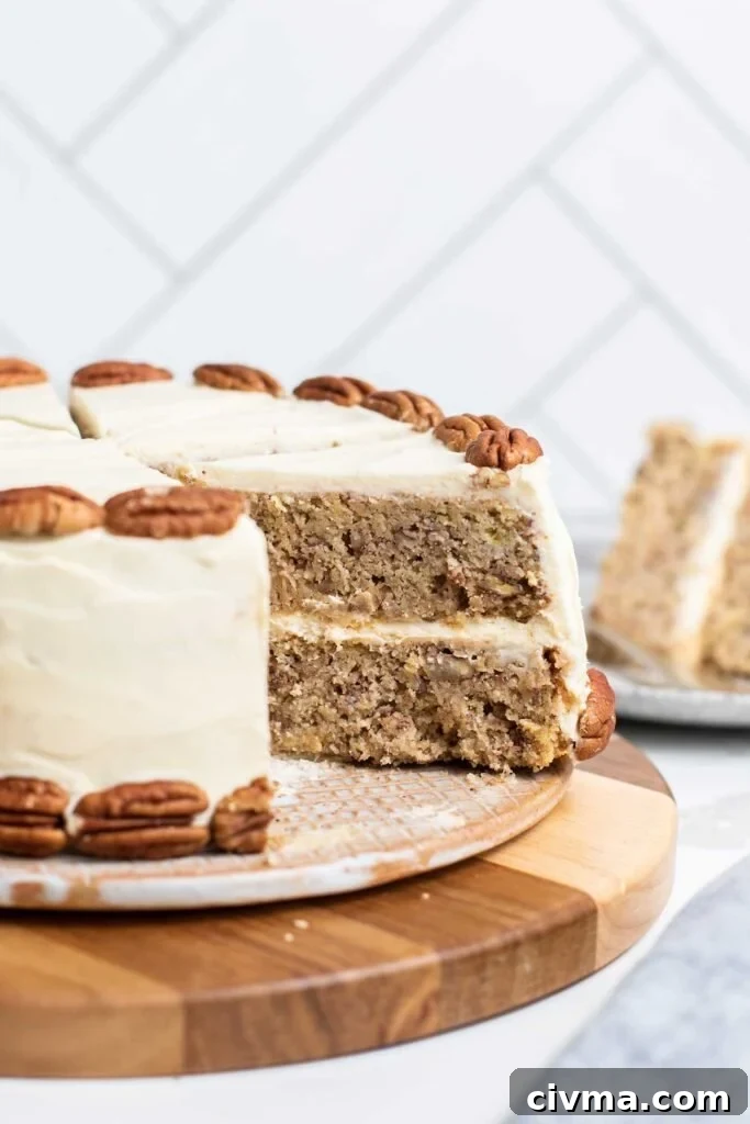 A almond flour cake with cream cheese frosting.
