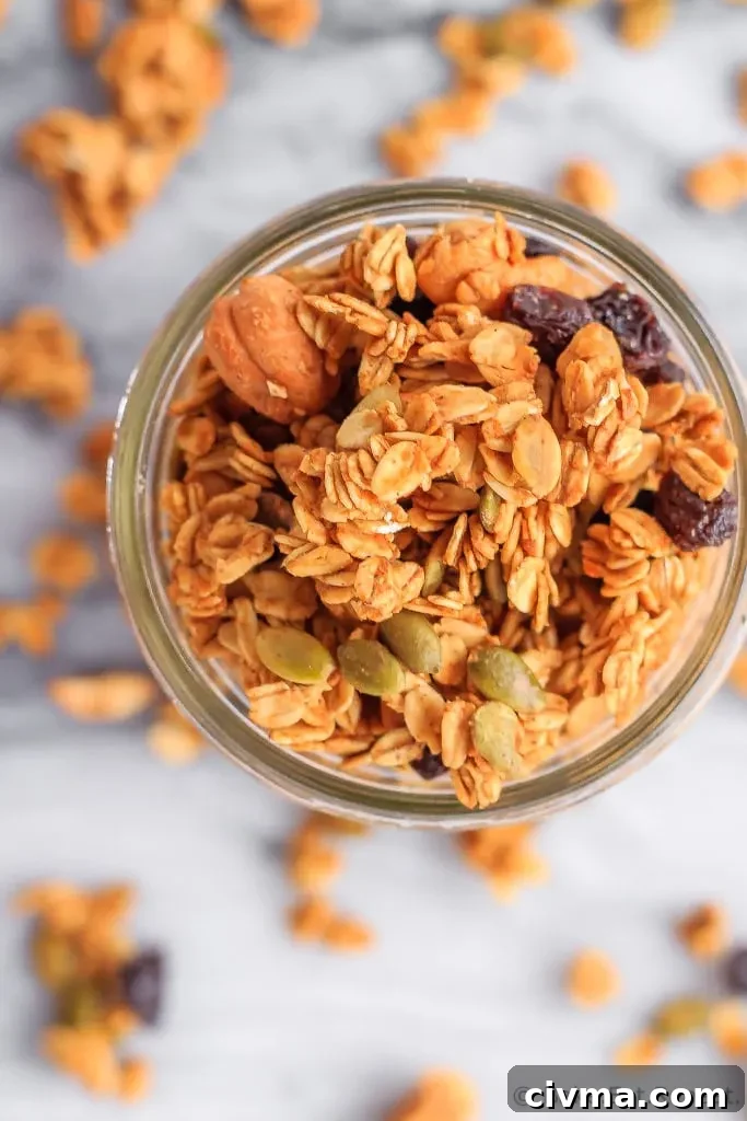 Pumpkin spice granola served as a crunchy breakfast topping.