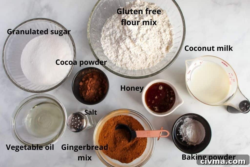 gingerbread ingredients on a counter
