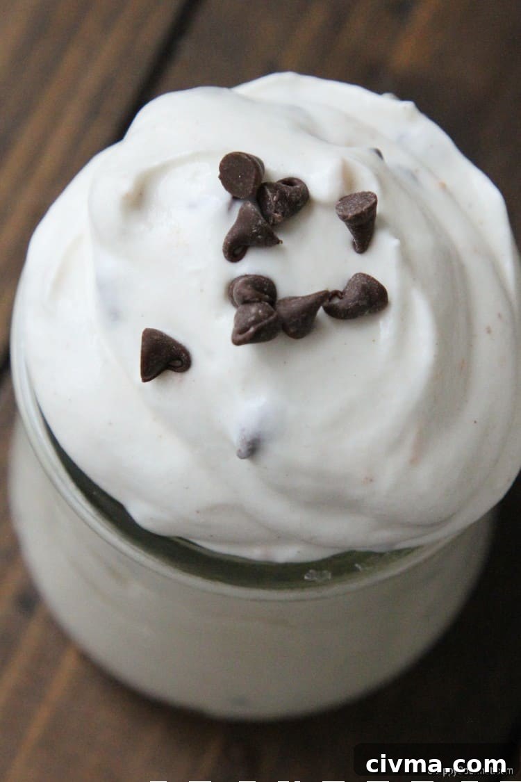 closeup of cannoli cream in glass jar