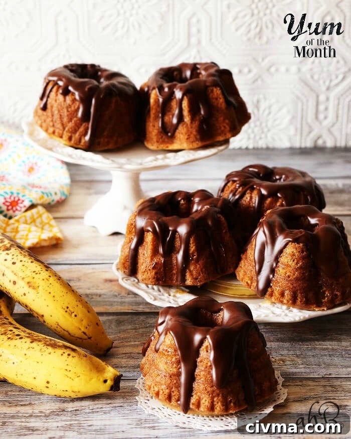 Moist Mini Banana Bundt Cakes 2 Mini Banana Bundt Cakes