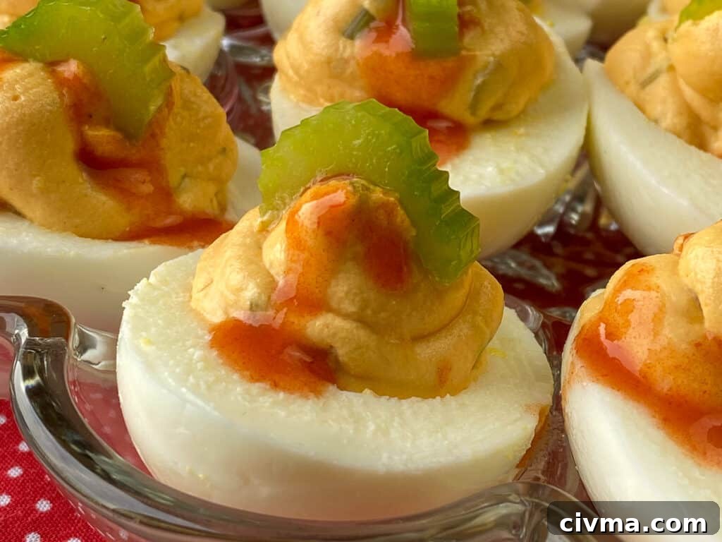 Close up stuffed egg