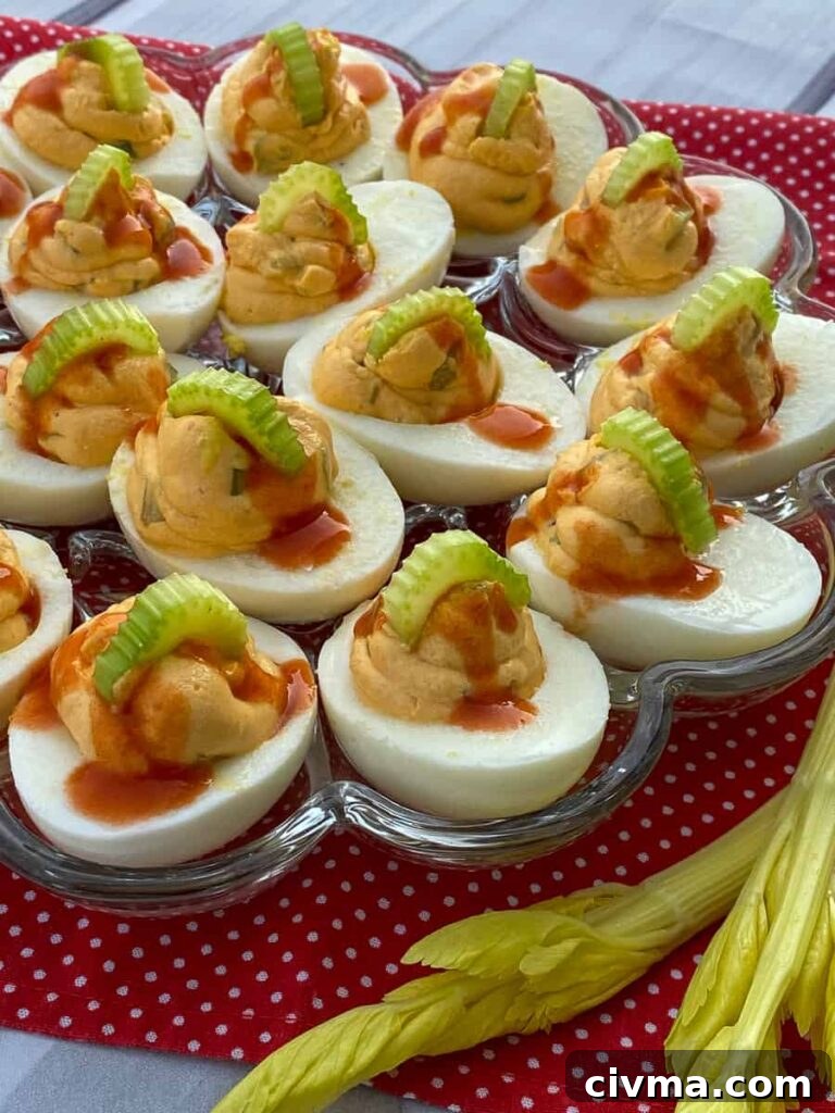Rich and creamy stuffed buffalo eggs