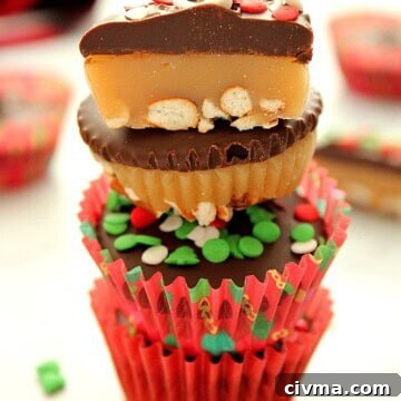 Chocolate Caramel Pretzel Cups with Sea Salt 3 Chocolate Caramel Pretzel Cups