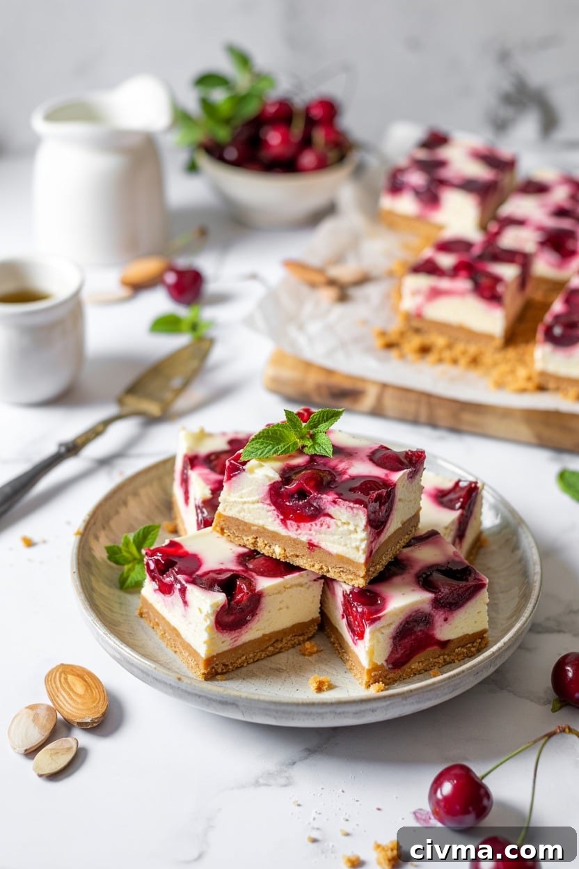 Cherry Almond Frozen Cheesecake Bars (The Kitchn)