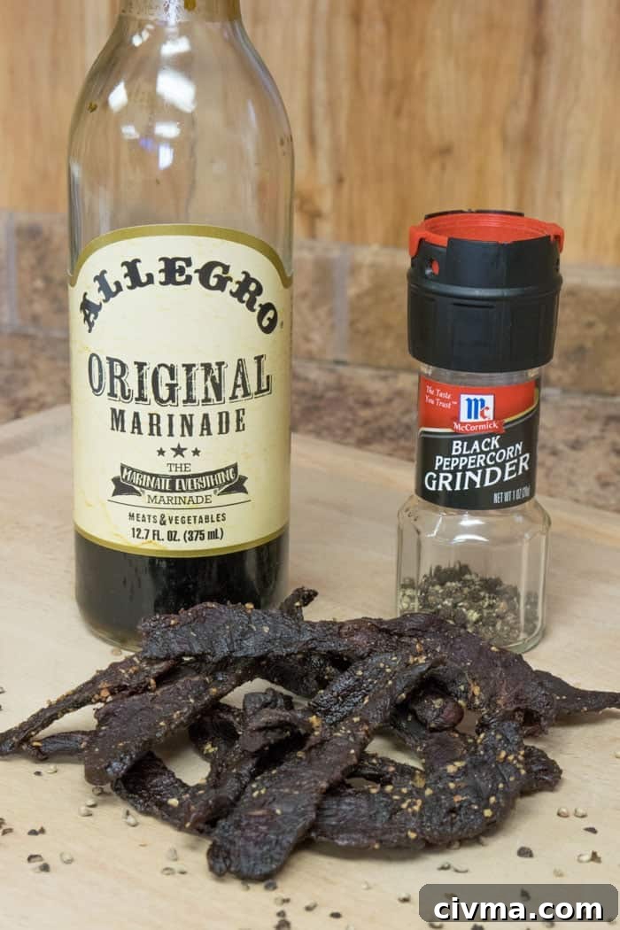 Elk Jerky with ingredients