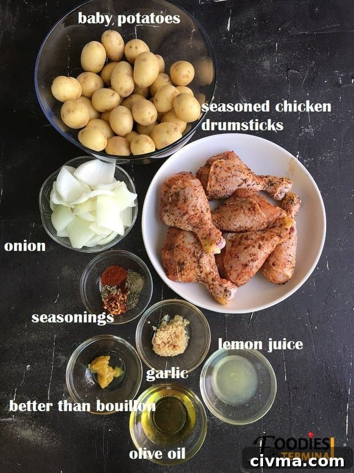 recipe ingredients on a black surface