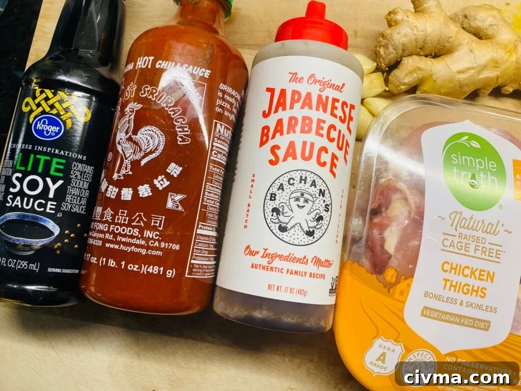 ingredients for the marinade for the chicken