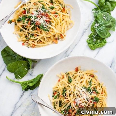 One Pot Pasta: Sundried Tomato Spinach