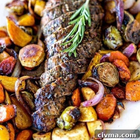 Fall Sheet Pan Pork Tenderloin with Honey Balsamic Roasted Vegetables