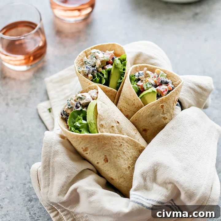 photo of chicken salad wraps