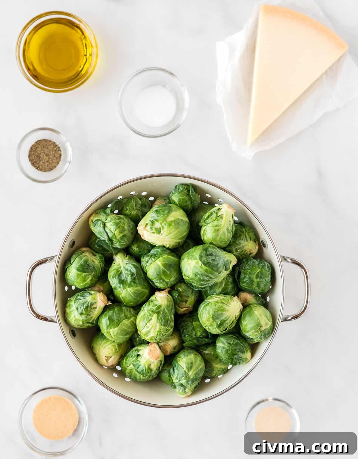 ingredients needed to make parmesan brussels sprouts