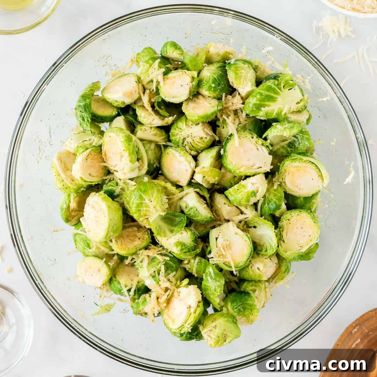 brussels mixed together with cheese and spices