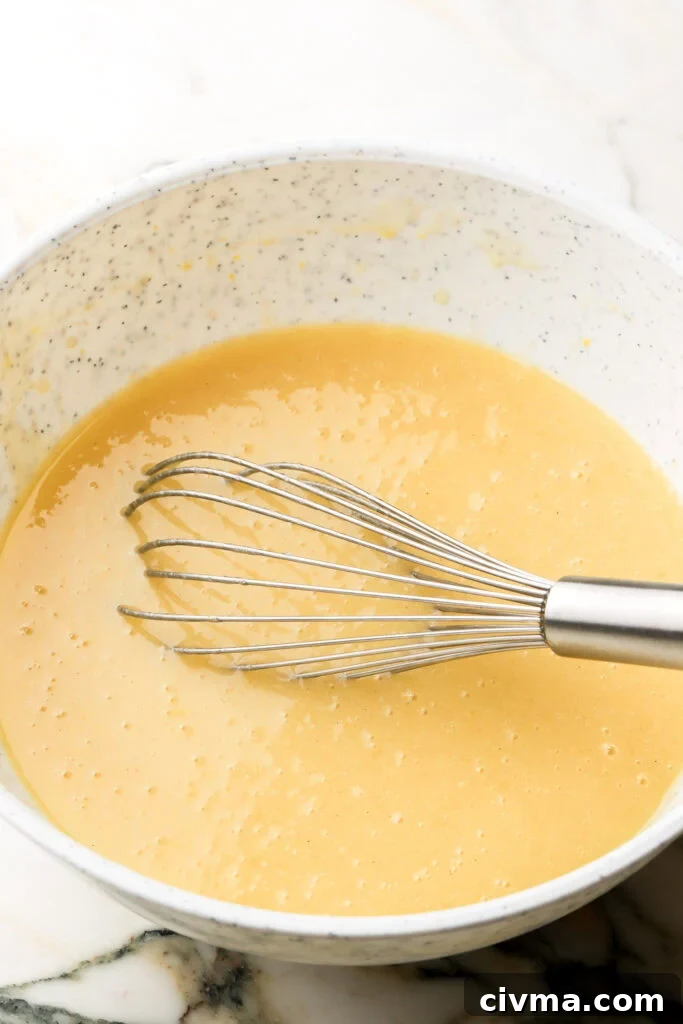 wet ingredients whisked together