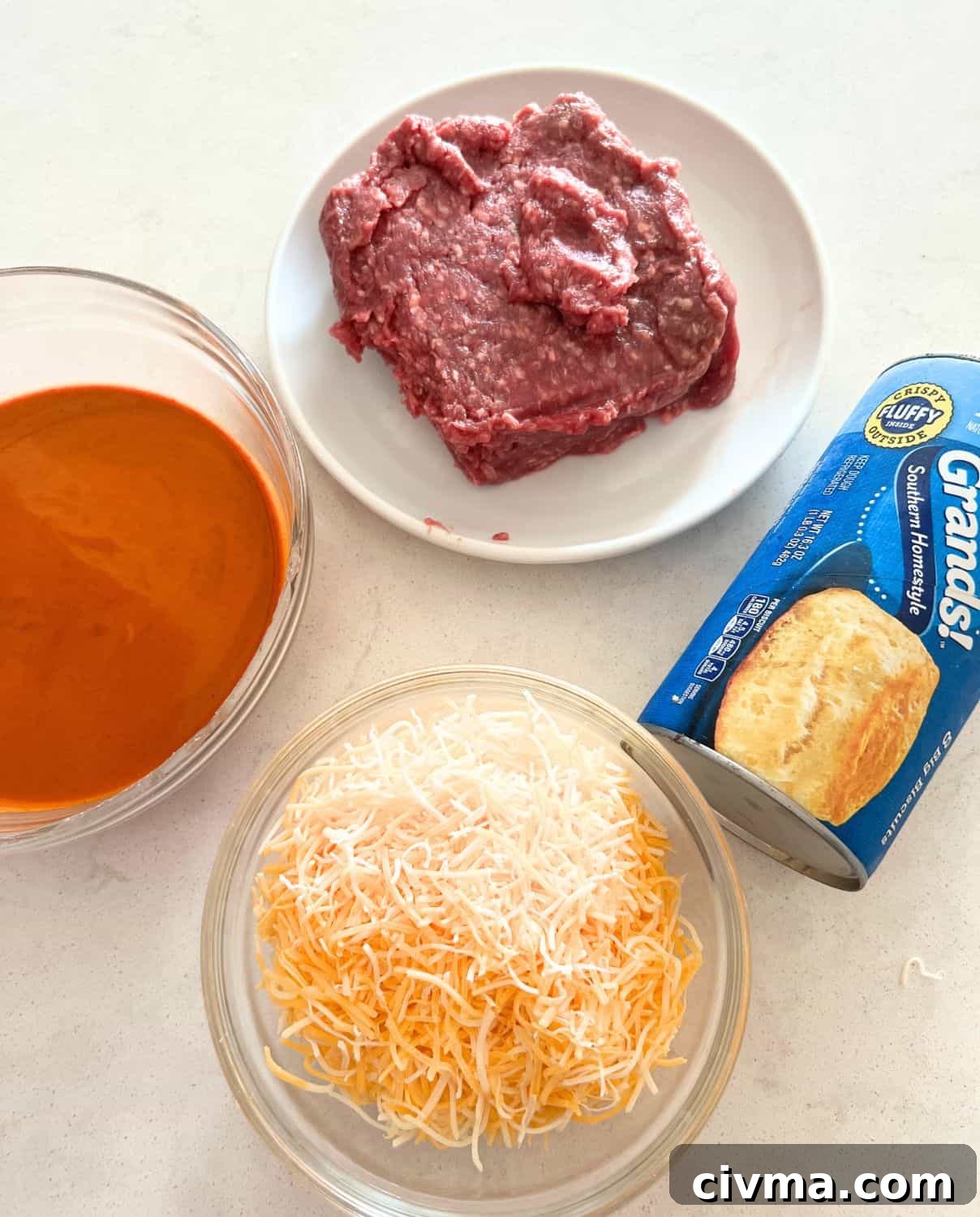 Bubble Up Enchilada Casserole 3 Ingredients needed for Bubble Up Enchiladas.