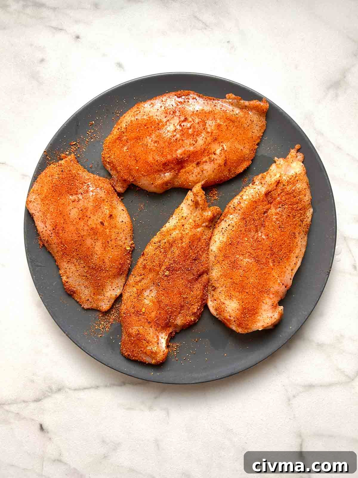 chicken seasoned with cajun seasoning.