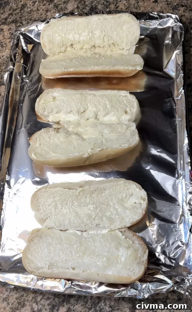 Toasted rolls for Crockpot Italian Beef Sandwiches