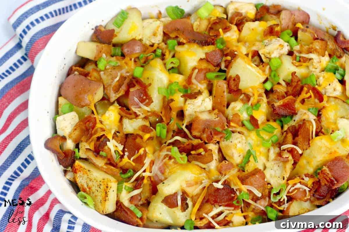 loaded baked potato and chicken casserole