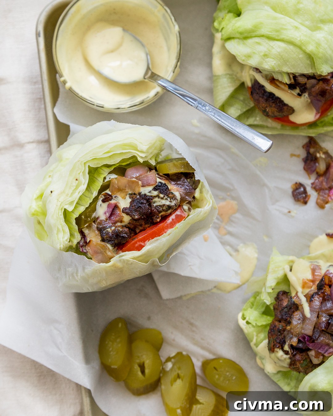 Whole30 Elk Burgers with Caramelized Onion Dijonnaise 11 Whole30 Game Burger Caramelized Onions Dijonnaise Paleo Primal Gourmet Easy Grilling Recipe