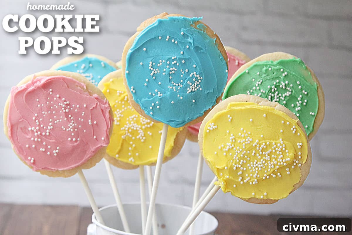 bouquet of Cookie Pops standing up in container