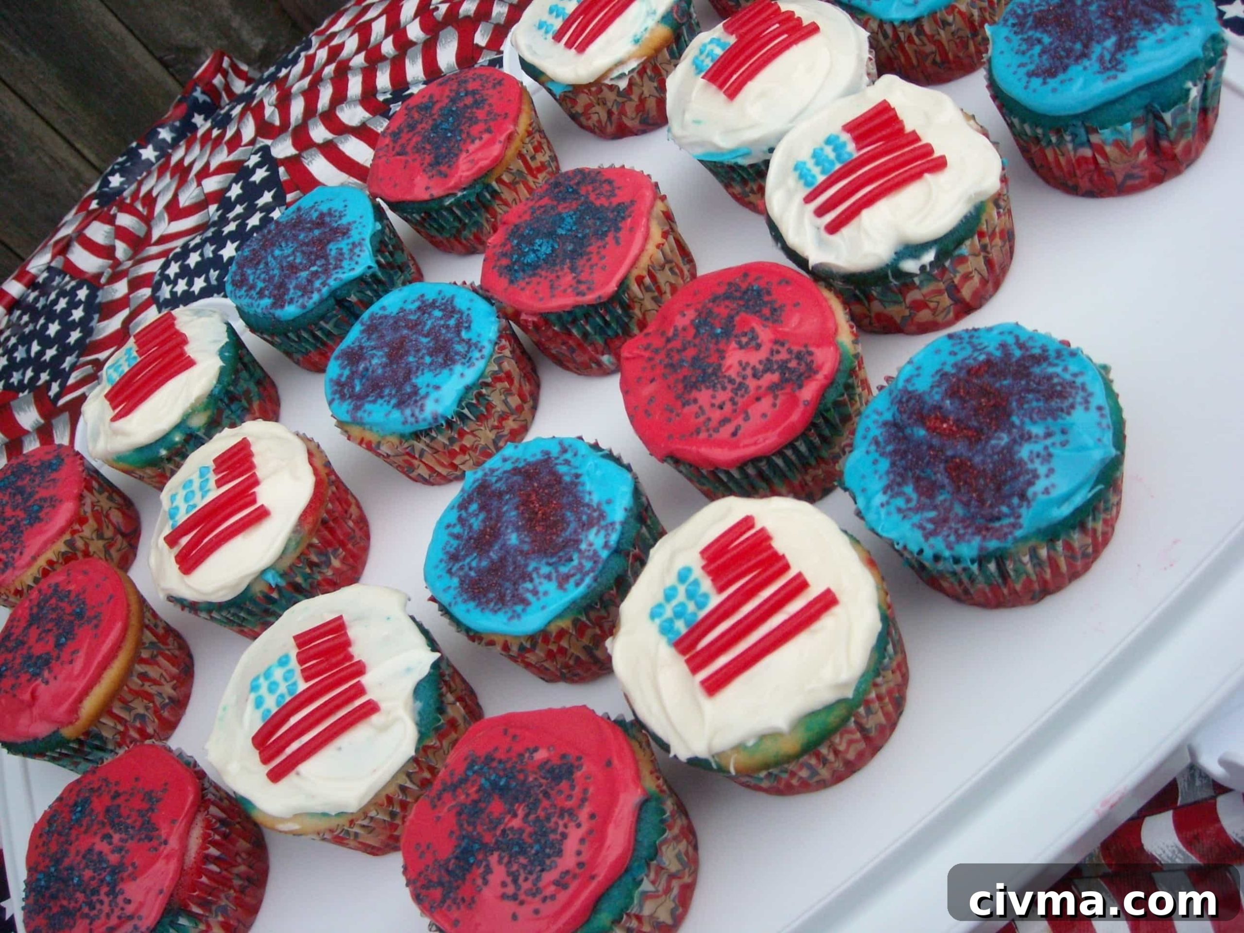 Fourth of July Tie Dye Cupcakes by Nutmeg Nanny