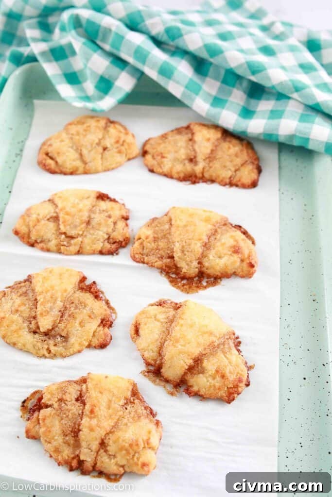 Healthy cinnamon croissants with icing close up