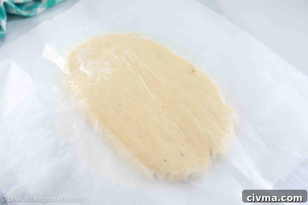 Cutting dough into triangles for croissants