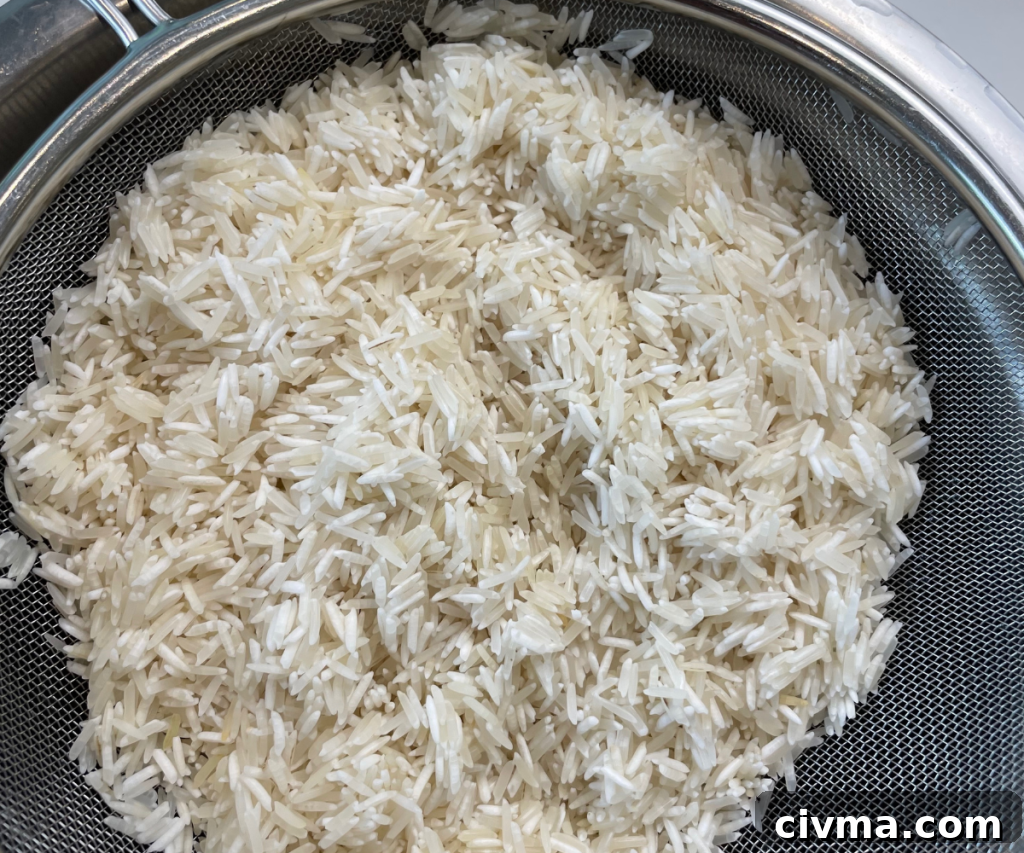 Washed basmati rice