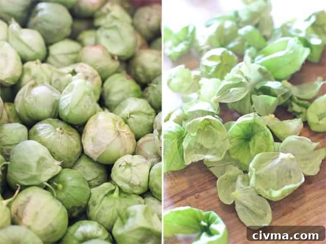 husking tomatillos