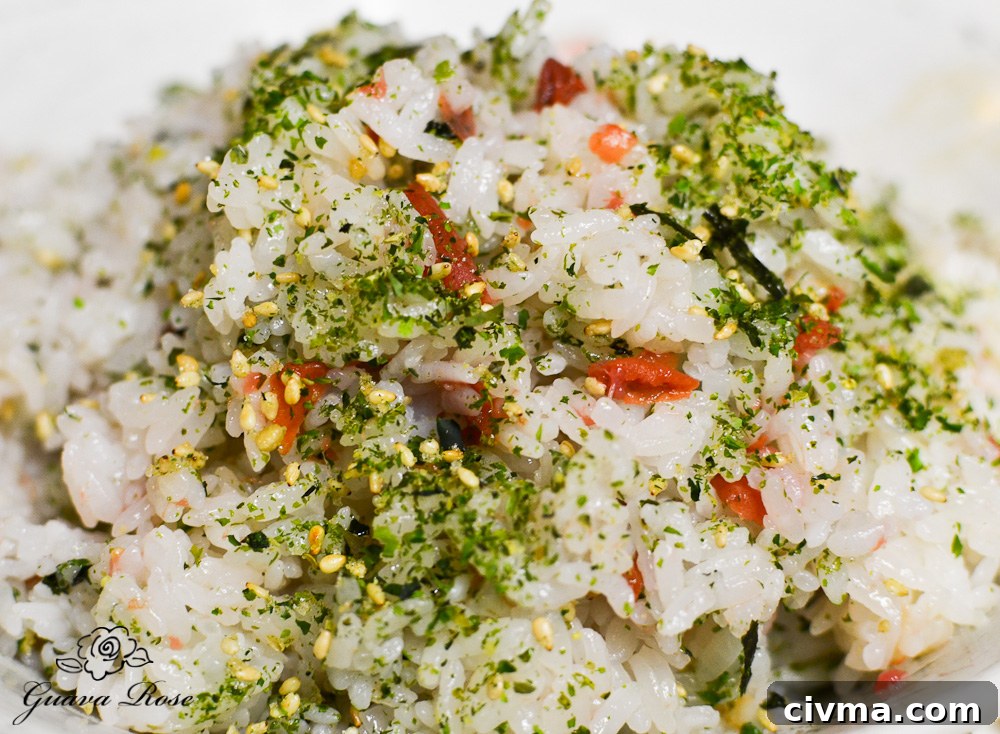 Rice mixed with ume and furikake