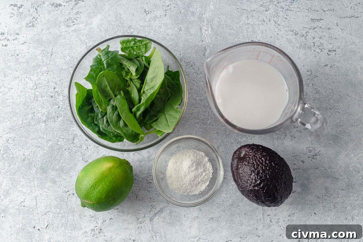 Ingredients for Keto green smoothie