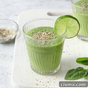 Keto green smoothie in a glass