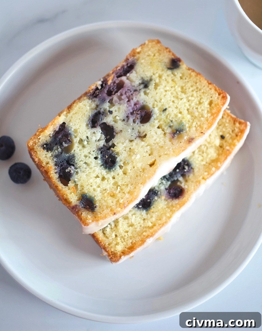 Blueberry Lemon Bread with Tangy Lemon Glaze 4 Blueberry Lemon Bread with Lemon Glaze.