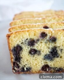 Blueberry Lemon Bread with Lemon Glaze