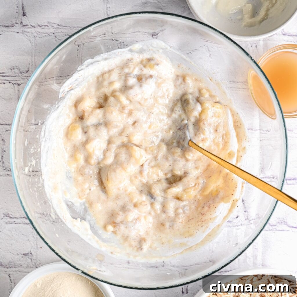 Sugar Free Banana Bread Recipe 4 Mix wet ingredients