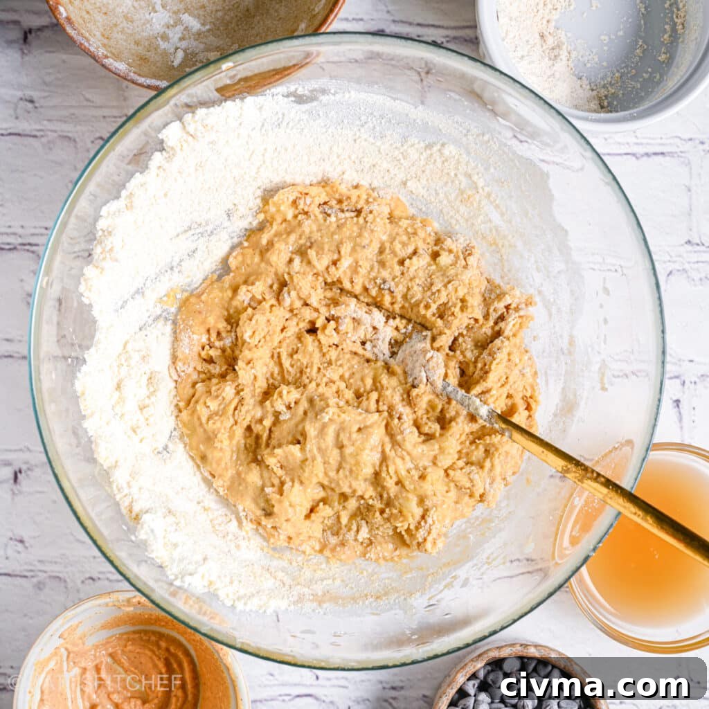 Sugar Free Banana Bread Recipe 6 Mixing batter