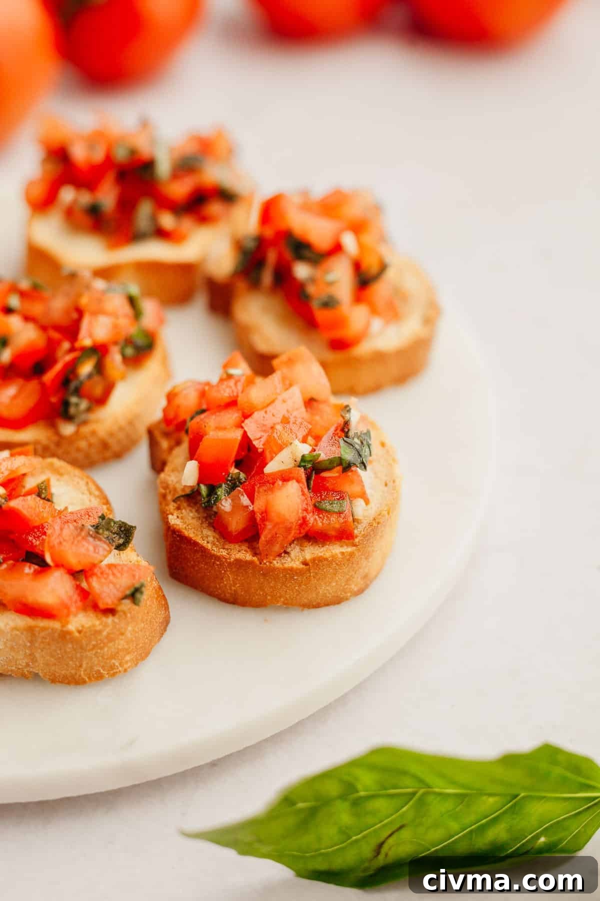 Fresh homemade bruschetta served as an appetizer