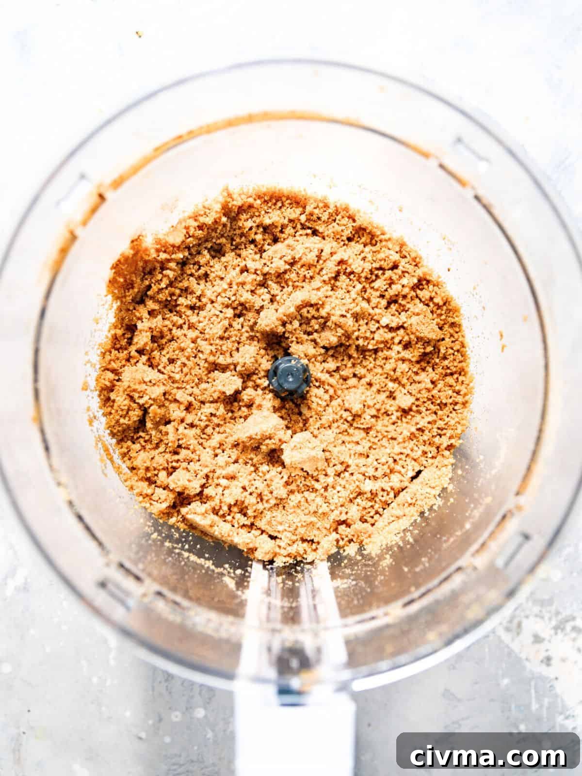 No Bake Lemon Icebox Pie with Graham Cracker Crust 4 crushed graham cracker crumbs in a food processor.