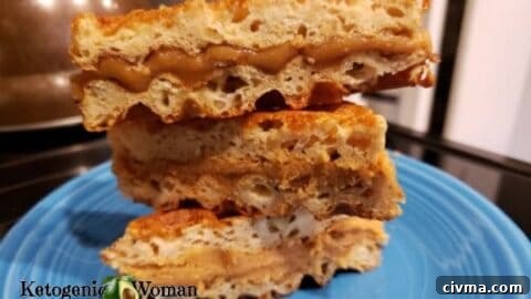 Nutter Butter Chaffles stacked on plate