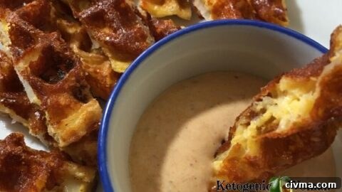 Blooming Onion Chaffle with Dipping Sauce