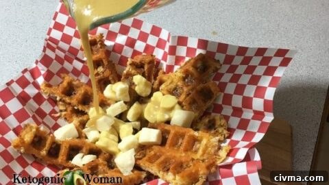Keto Chaffle Poutine with Gravy