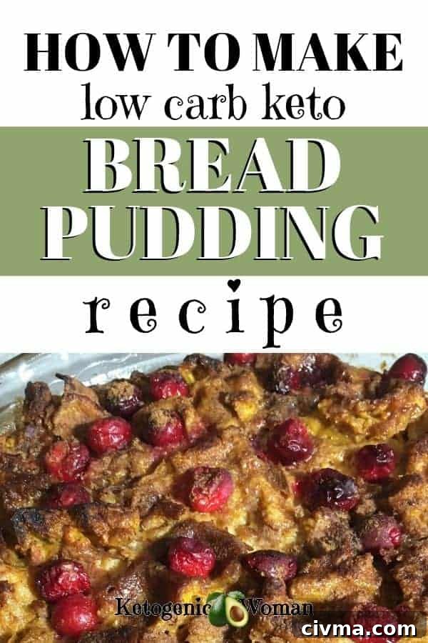 Keto Pumpkin Chaffle Bread Pudding with Cranberries 28 How to make low carb keto bread pudding recipe